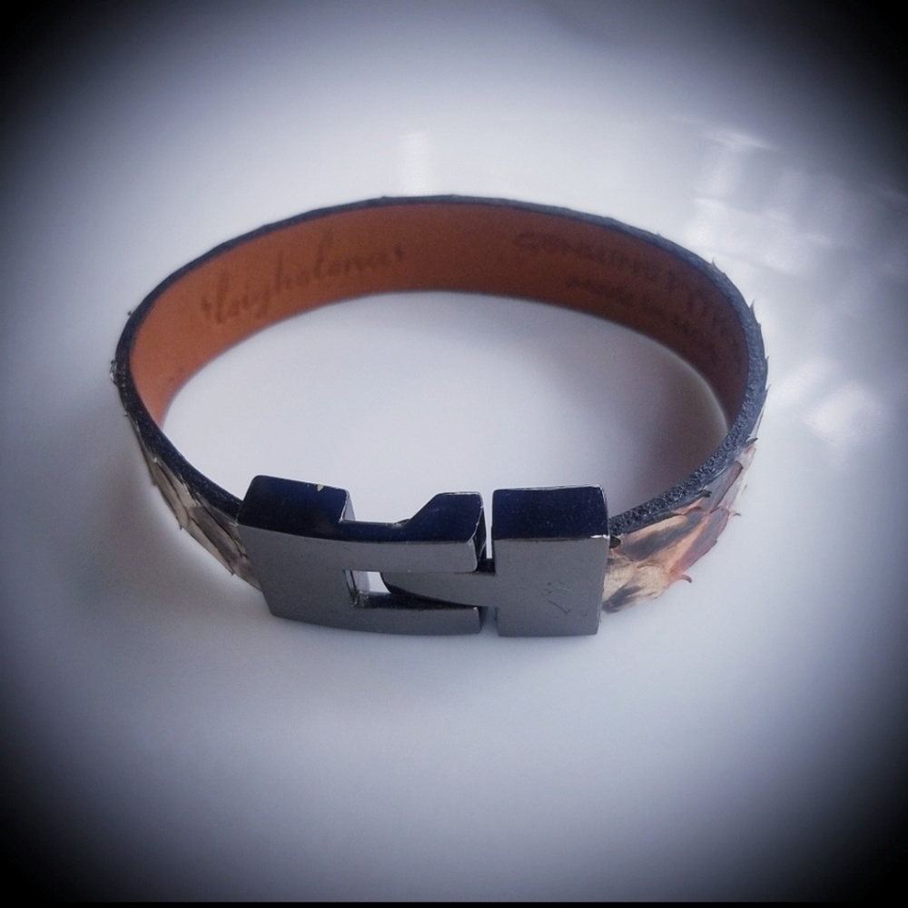 Leighelena Handmade Auth. Python Jigsaw Bracelet - Picture 4 of 4